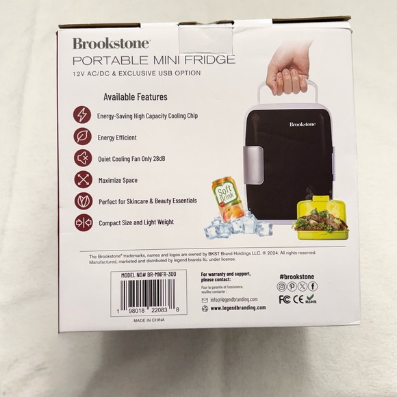 Brookstone Portable Mini Fridge 4L - Black & White - Picture 4 of 5